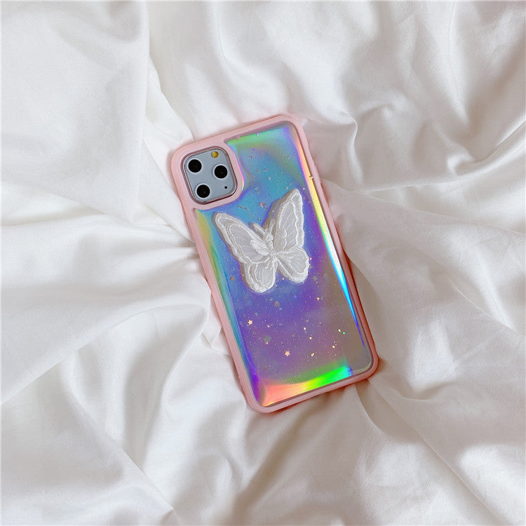 Aesthetic Butterflies Lazer Transparent  iPhone Case