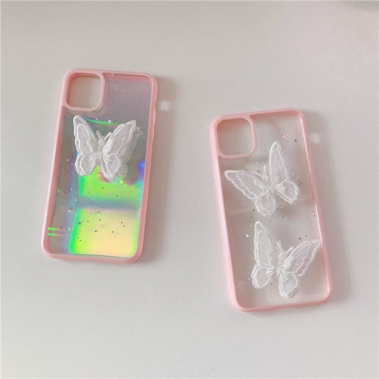 Aesthetic Butterflies Lazer Transparent  iPhone Case