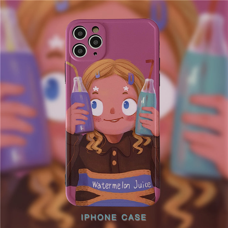 Soda Braid Girl Graphic iPhone Case