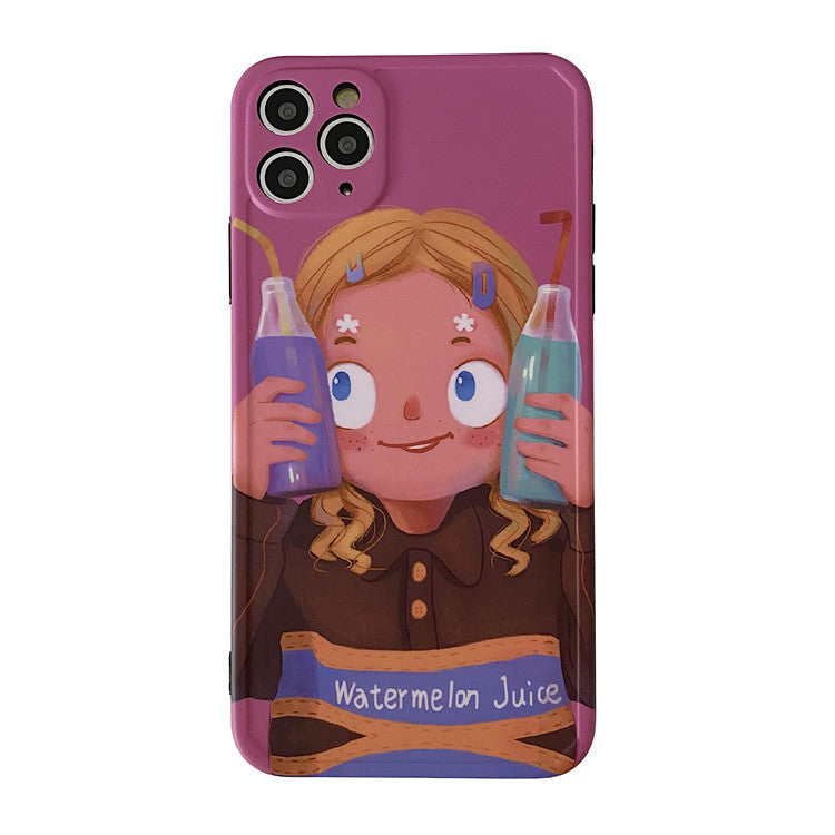 Soda Braid Girl Graphic iPhone Case