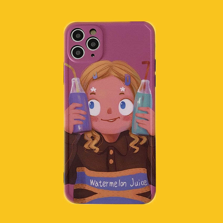 Soda Braid Girl Graphic iPhone Case