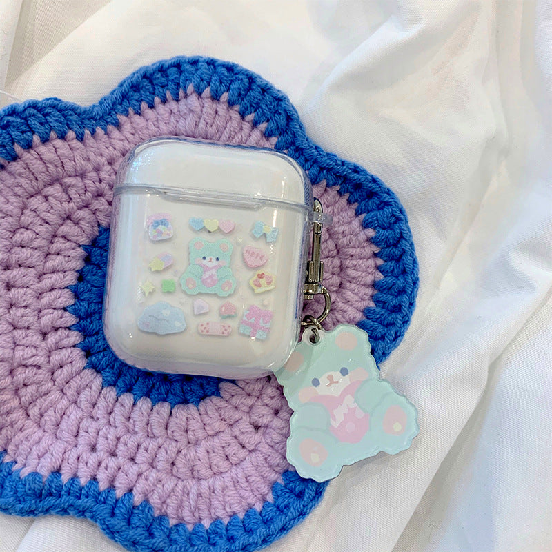 Pastel Stickers Soft AirPods Case with chain