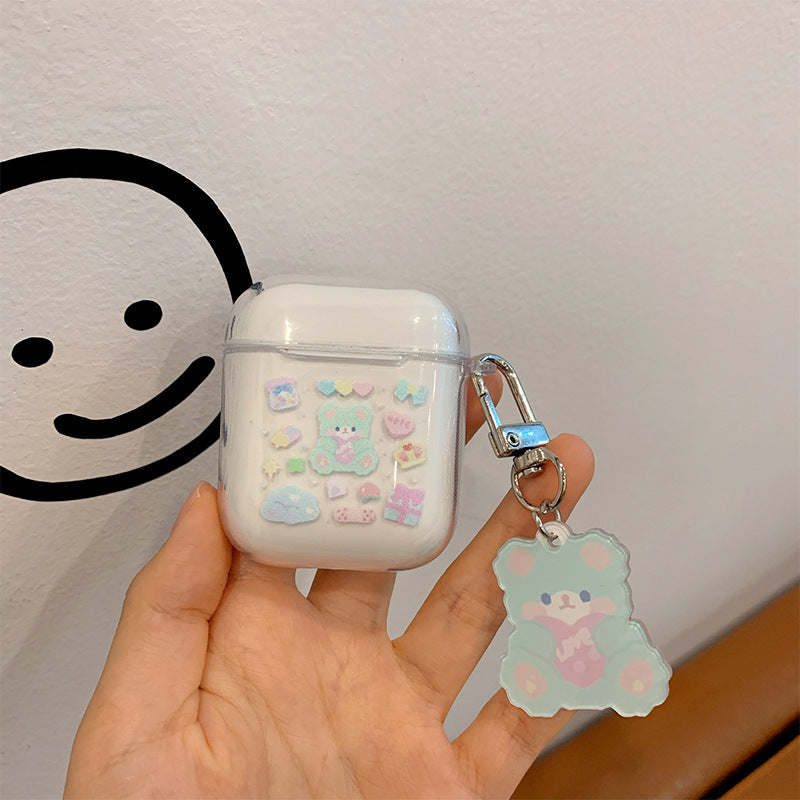 Pastel Stickers Soft AirPods Case with chain