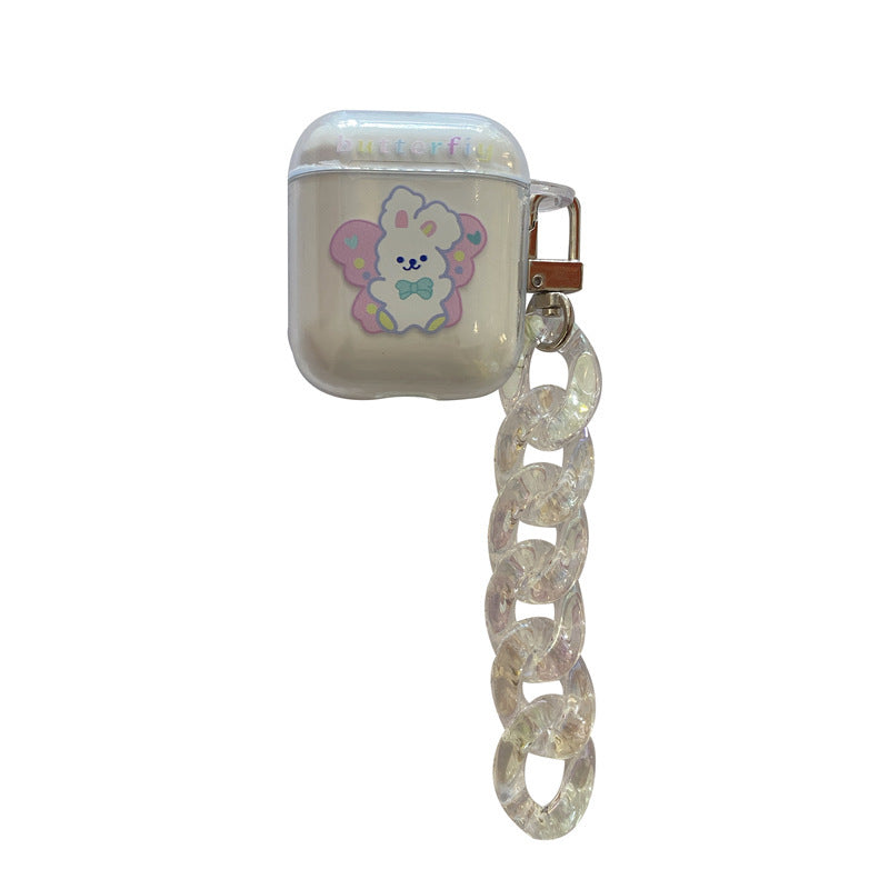 Vintage Bunny AirPods Case with chain