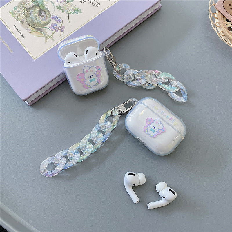 Vintage Bunny AirPods Case with chain