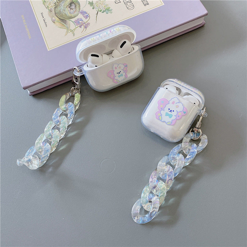 Vintage Bunny AirPods Case with chain