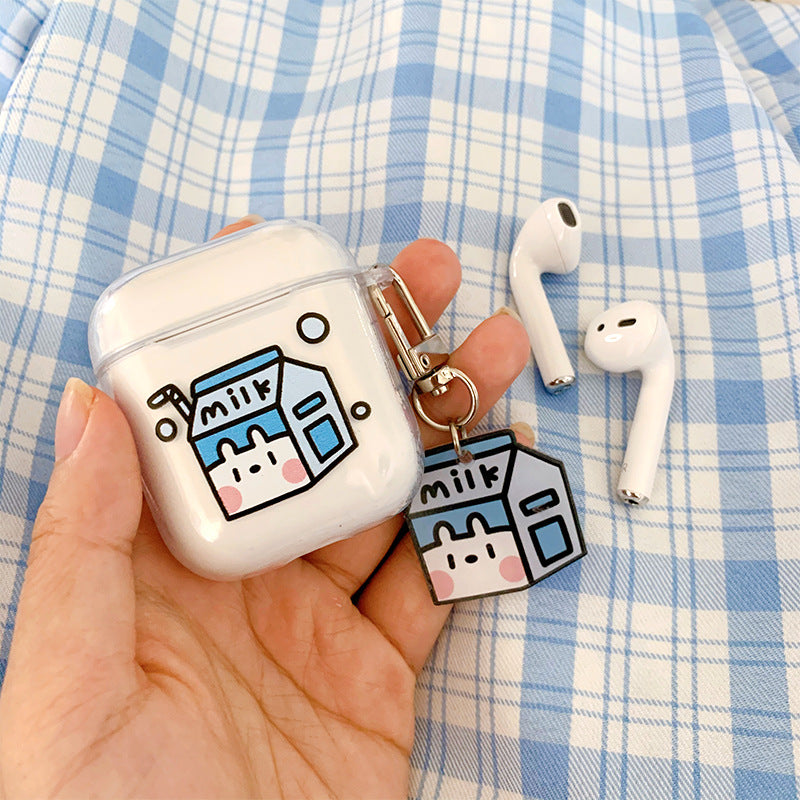 Milk AirPods Case with chain