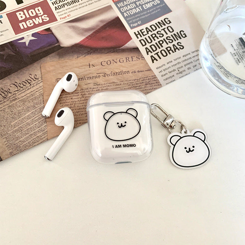 Simple Bear AirPods Case with chain