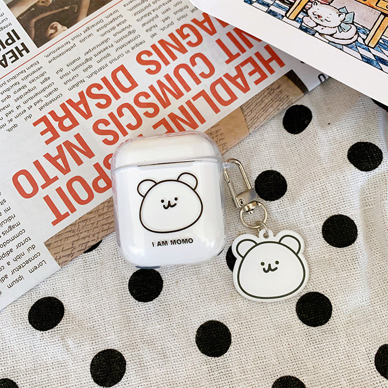 Simple Bear AirPods Case with chain