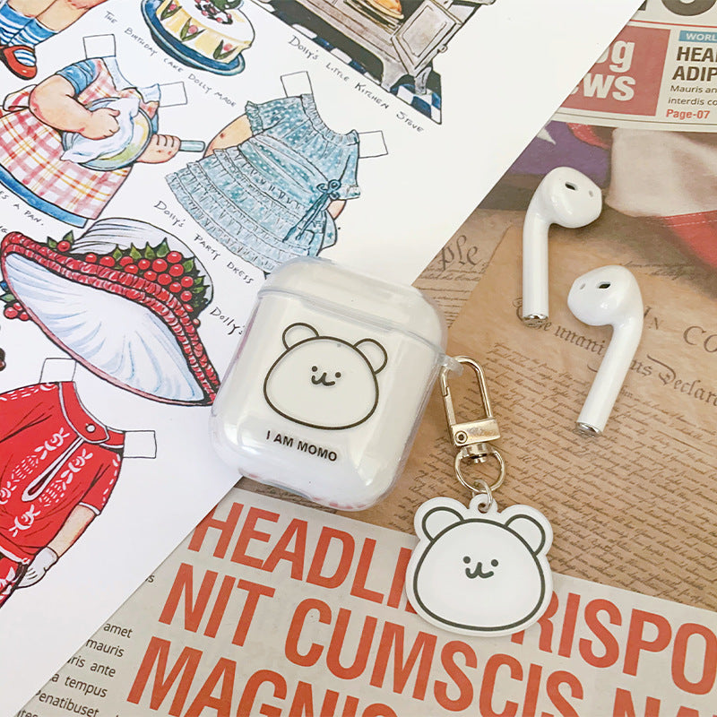 Simple Bear AirPods Case with chain