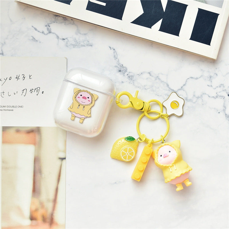 Yellow Piggy with chain AirPods Case