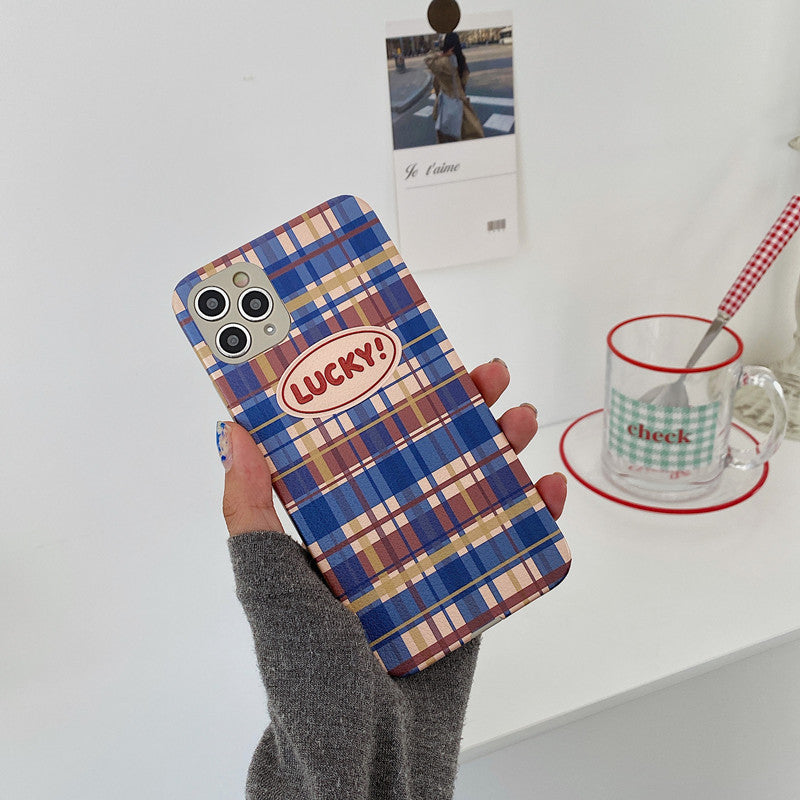 LUCKY! Plaid Graphic iPhone Case