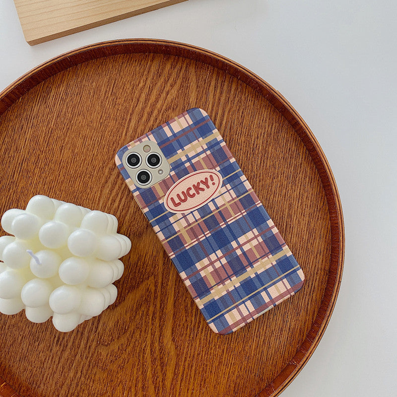 LUCKY! Plaid Graphic iPhone Case