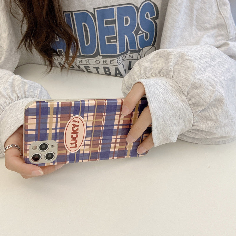 LUCKY! Plaid Graphic iPhone Case