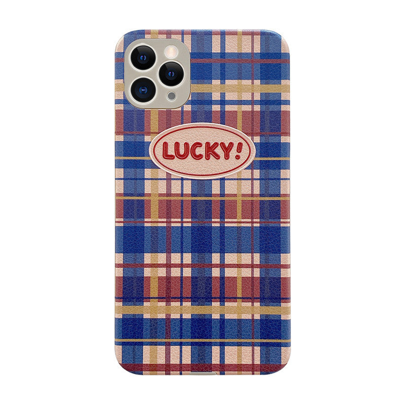 LUCKY! Plaid Graphic iPhone Case