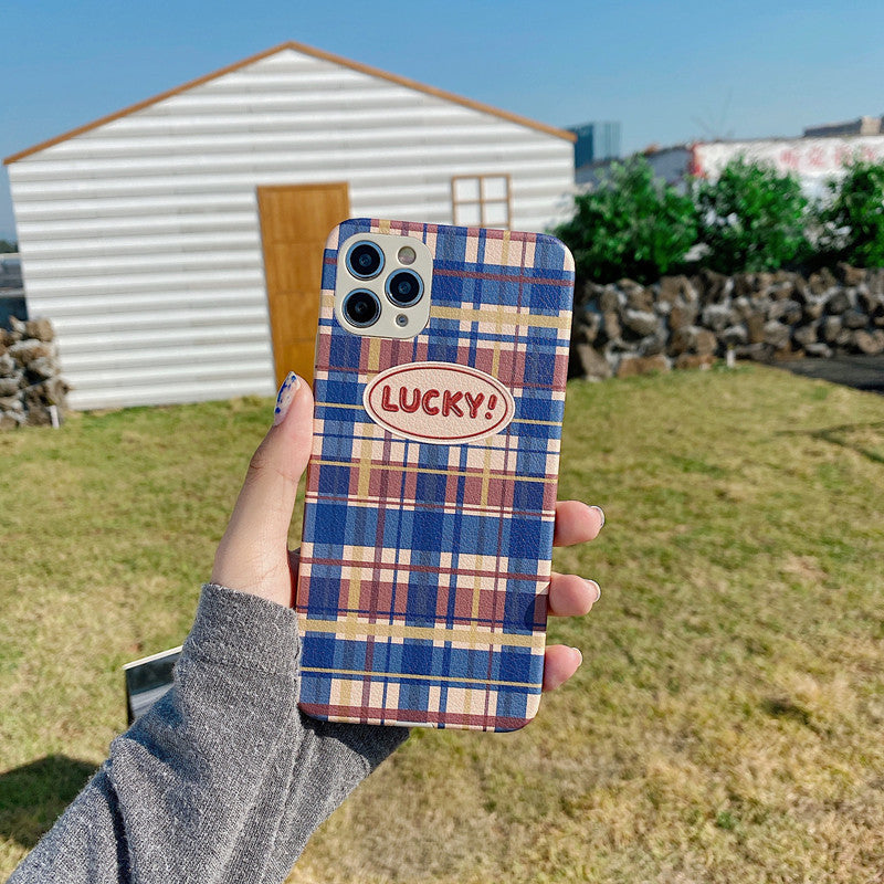 LUCKY! Plaid Graphic iPhone Case