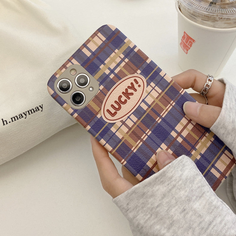 LUCKY! Plaid Graphic iPhone Case