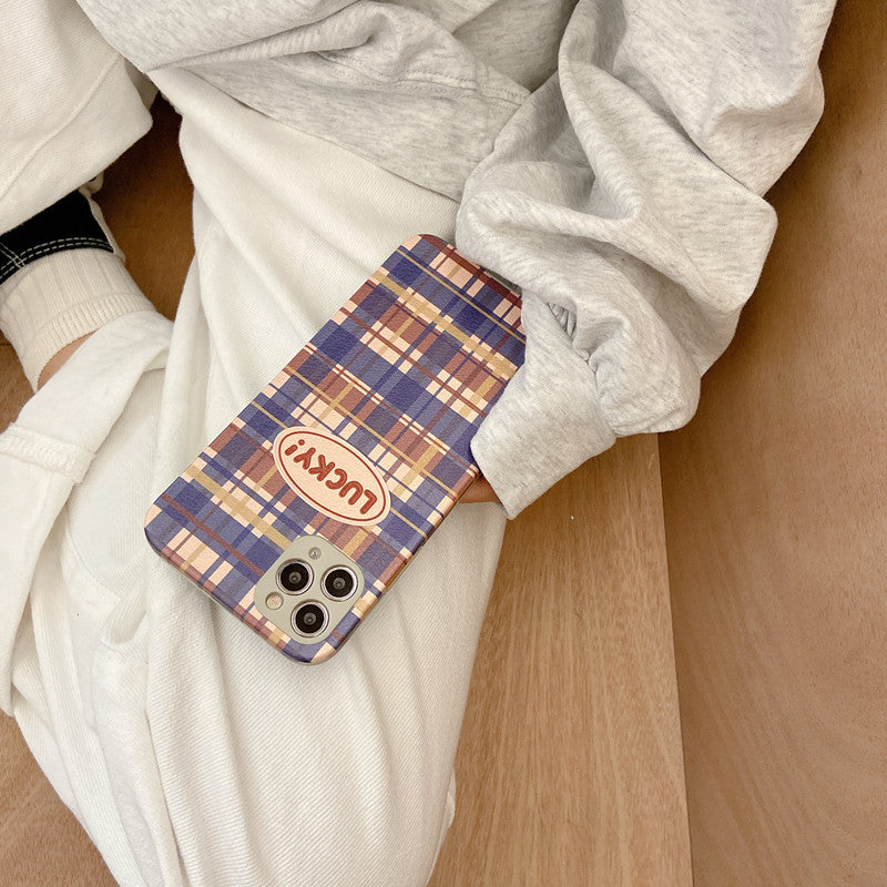 LUCKY! Plaid Graphic iPhone Case