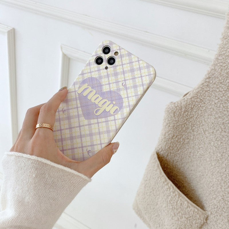 Magic Heart Plaid Graphic iPhone Case