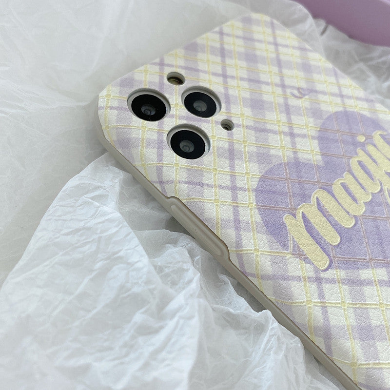 Magic Heart Plaid Graphic iPhone Case