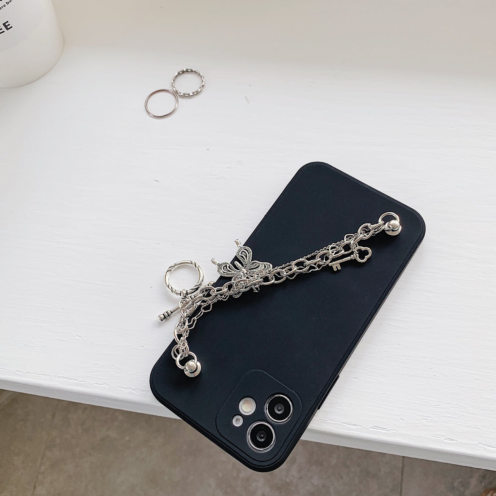 Black Butterfly Chain iPhone Case