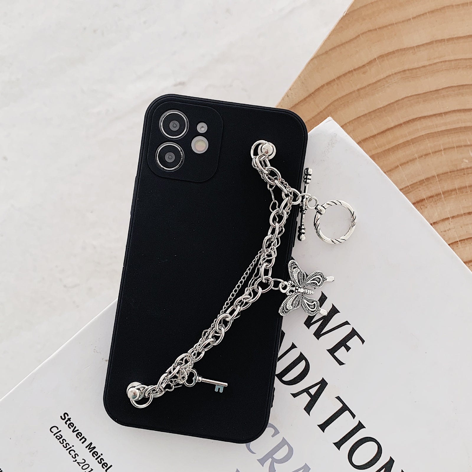 Black Butterfly Chain iPhone Case