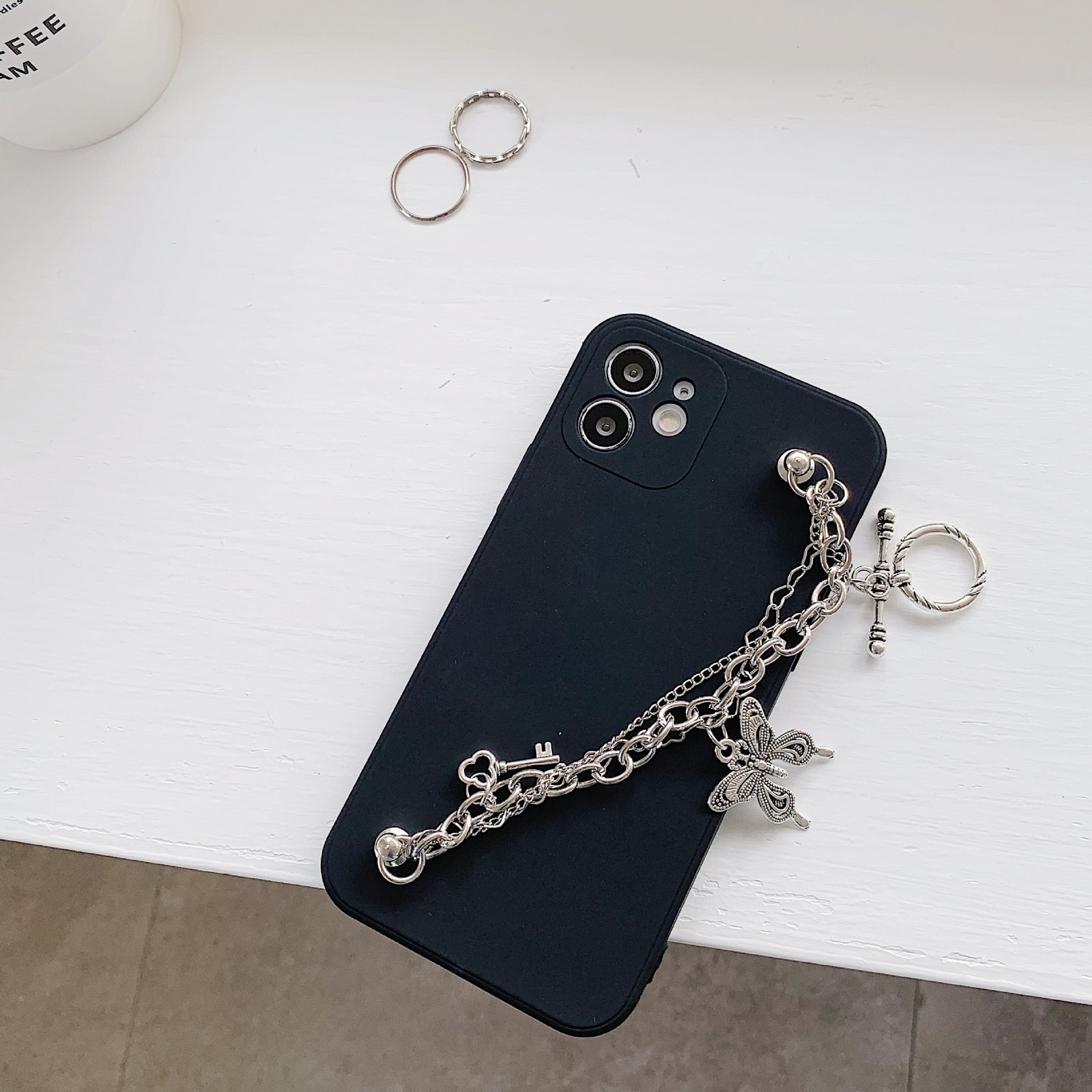 Black Butterfly Chain iPhone Case