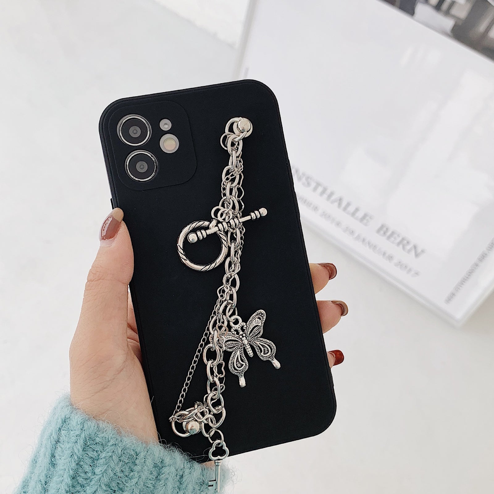 Black Butterfly Chain iPhone Case