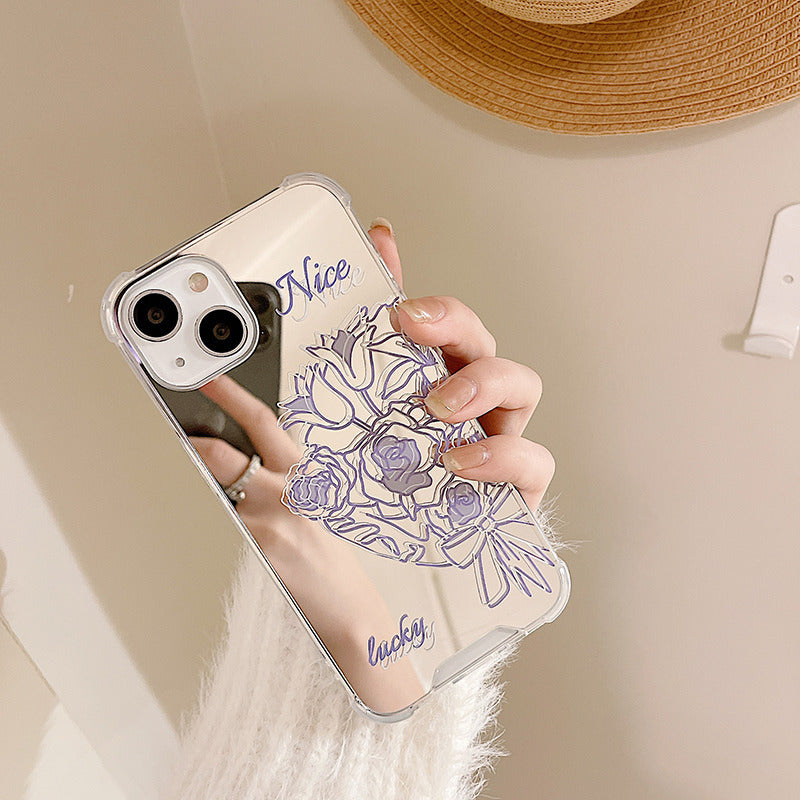 Purple Mirror Floral Case