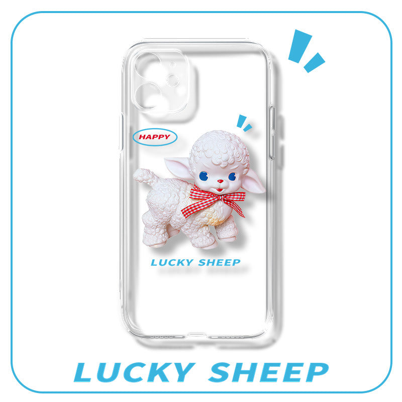 Happy Lucky Sheep Transparent iPhone Case