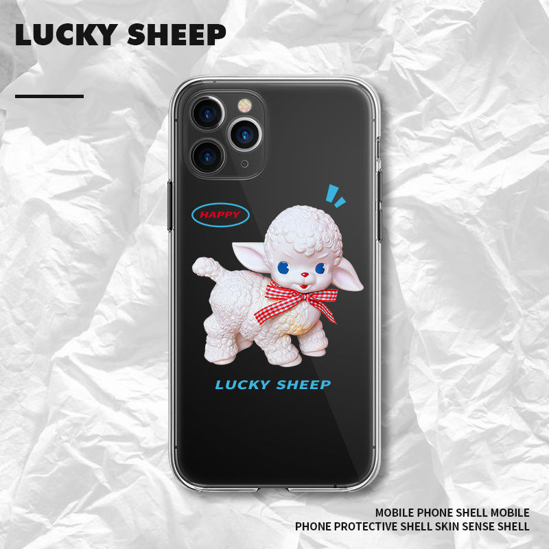 Happy Lucky Sheep Transparent iPhone Case