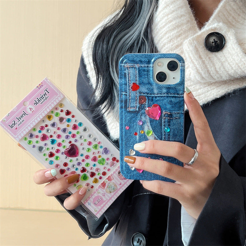 Bubble Heart Denim Case