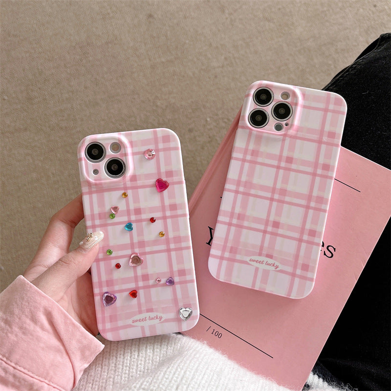 Diamond Heart Plaid Case