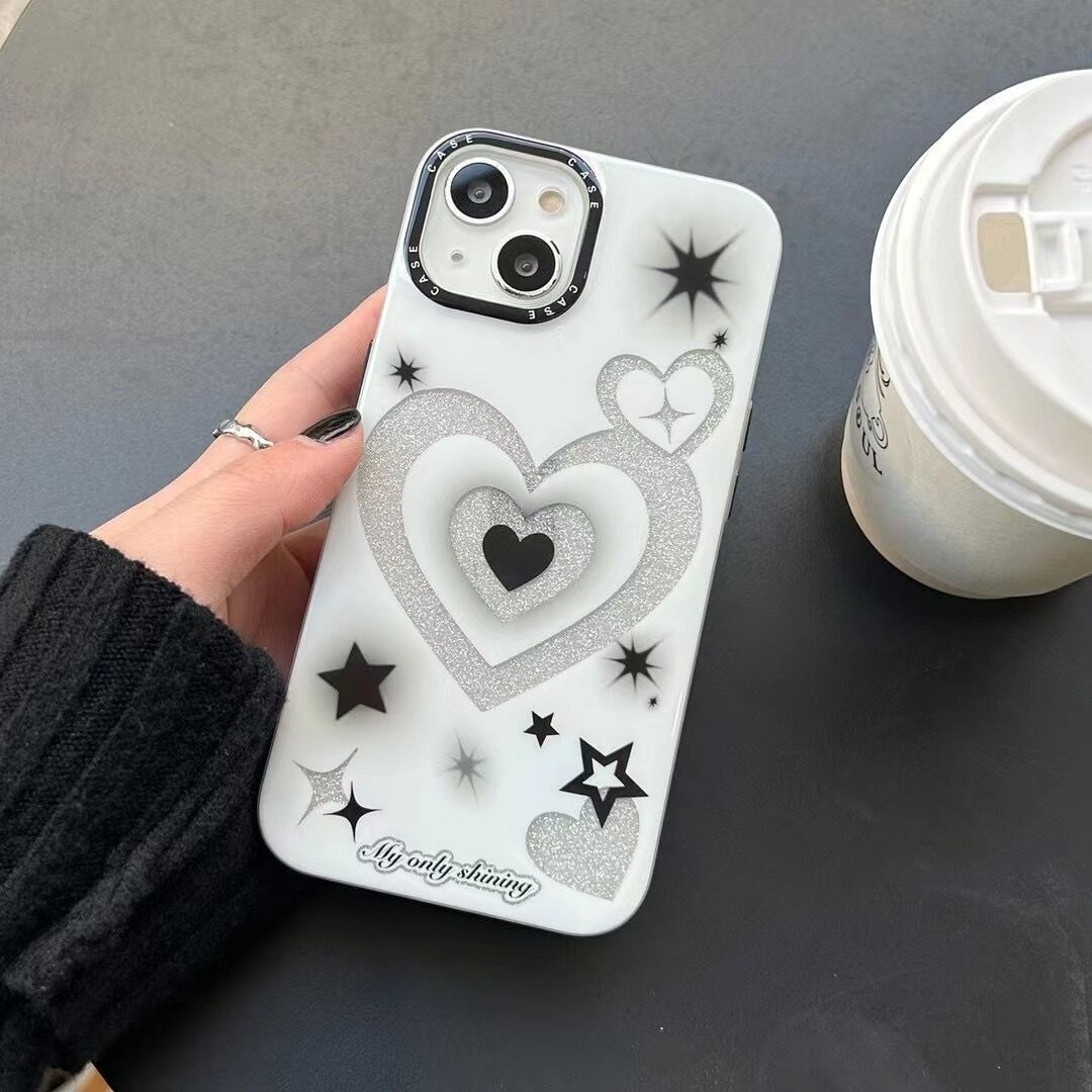 Starry Gradient Heart Glitter Case