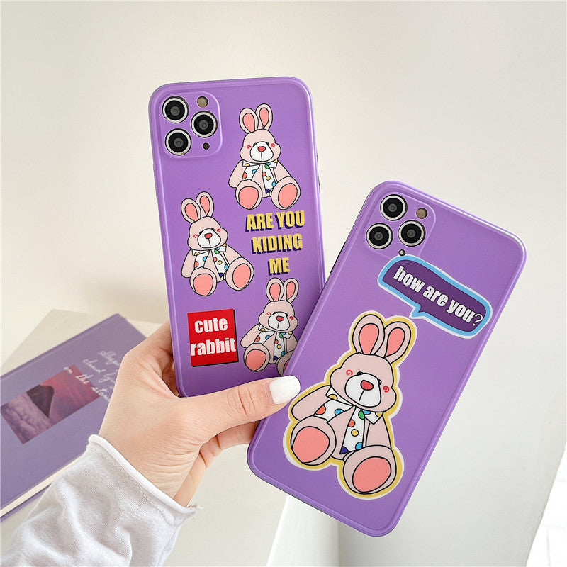 Are you kidding Purple Teddy iPhone Case