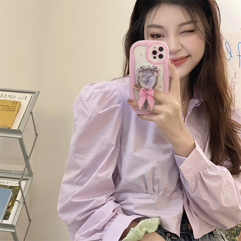 Pink Bow Mirror Case