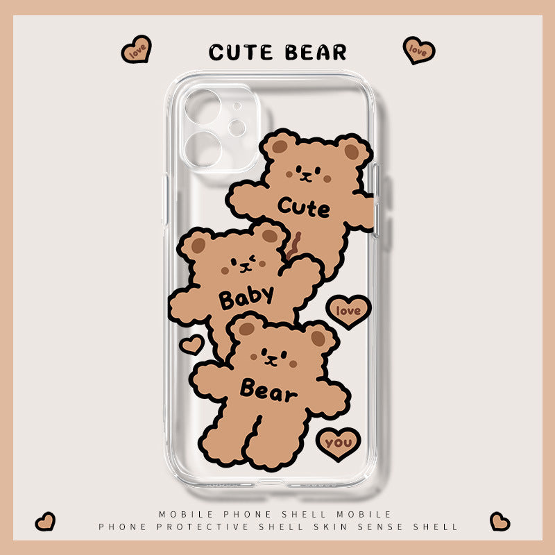 Triple Bear Transparent iPhone Case