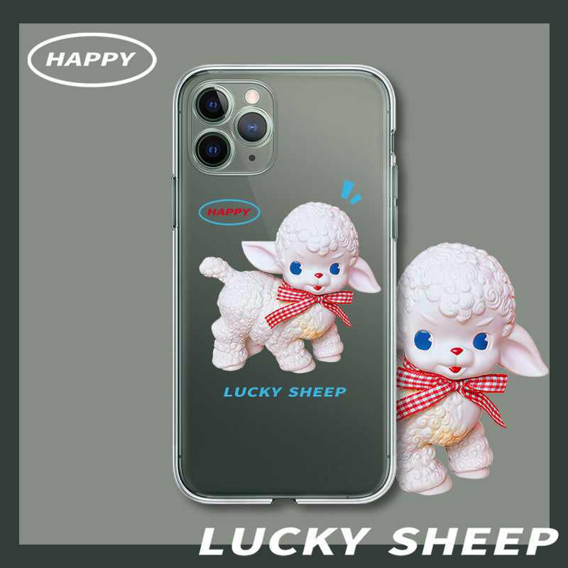 Happy Lucky Sheep Transparent iPhone Case