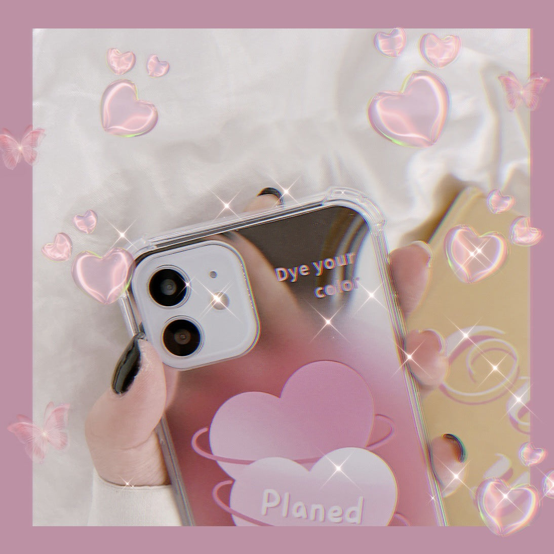 Heart Planet Mirror Case