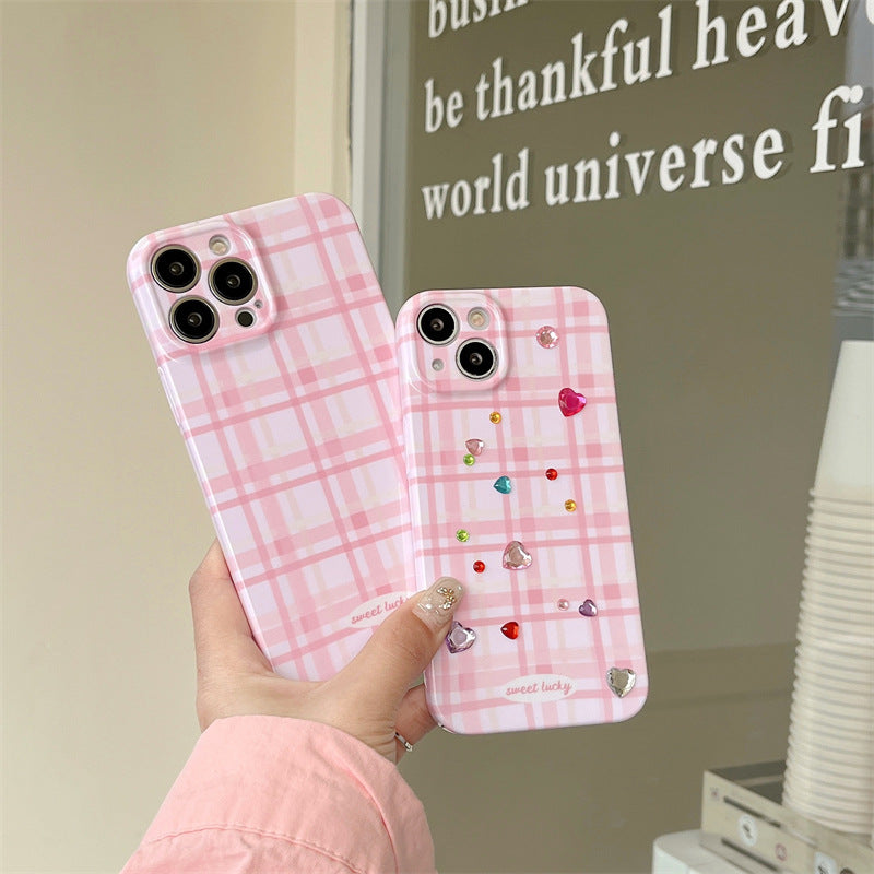 Diamond Heart Plaid Case