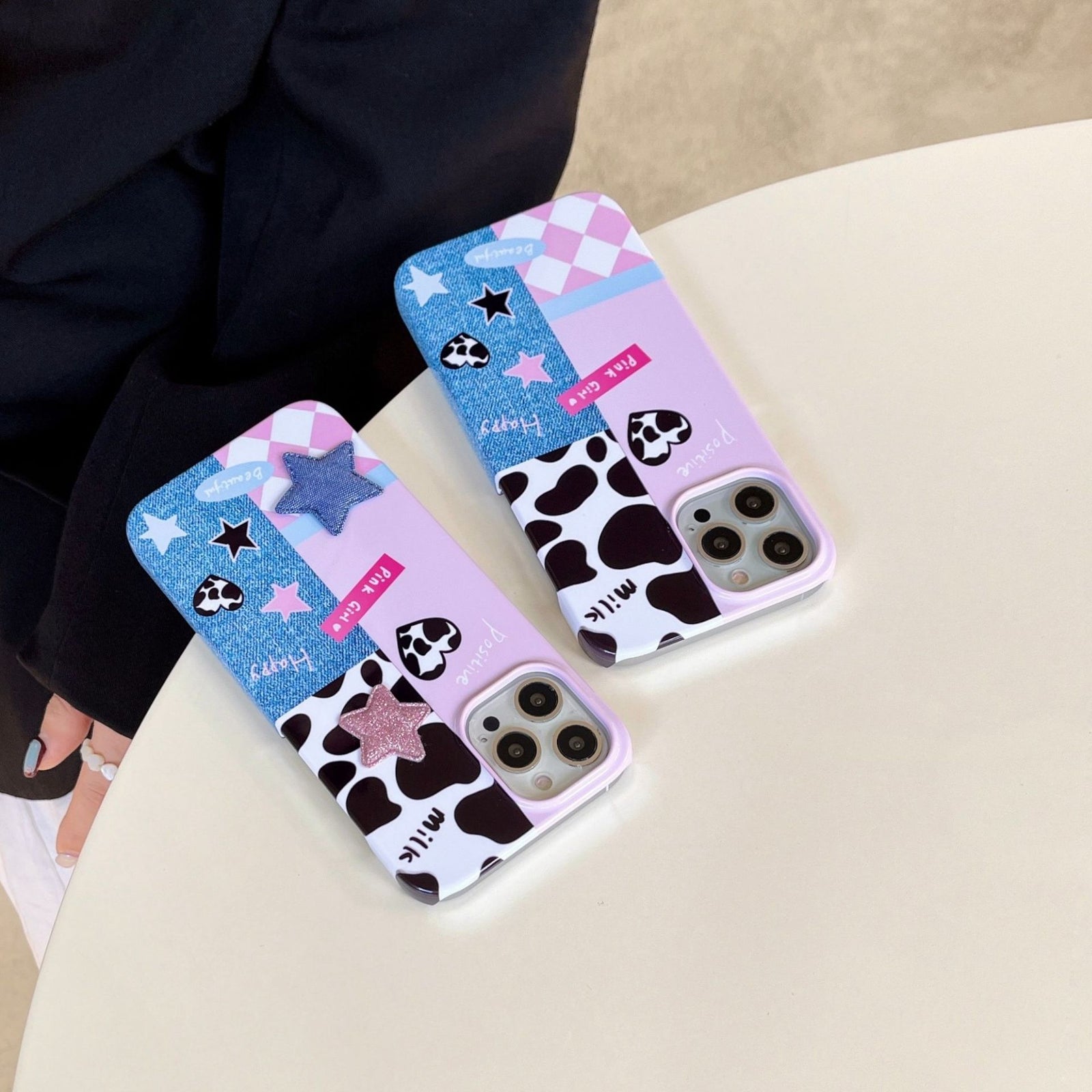 Cow Print Heart Case