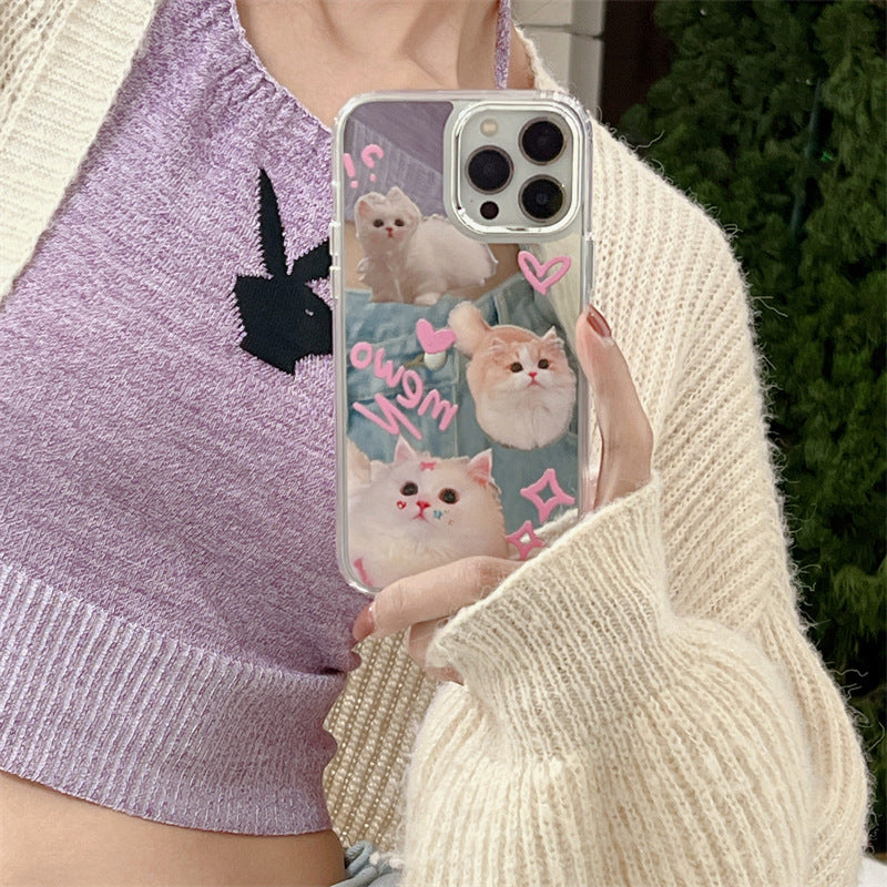 Doodle Kitten Mirror Case