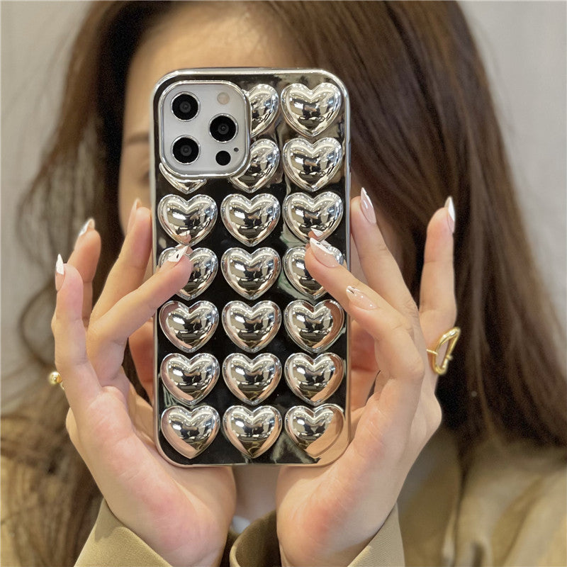 Silver Solid Hearr Graphic iPhone Case