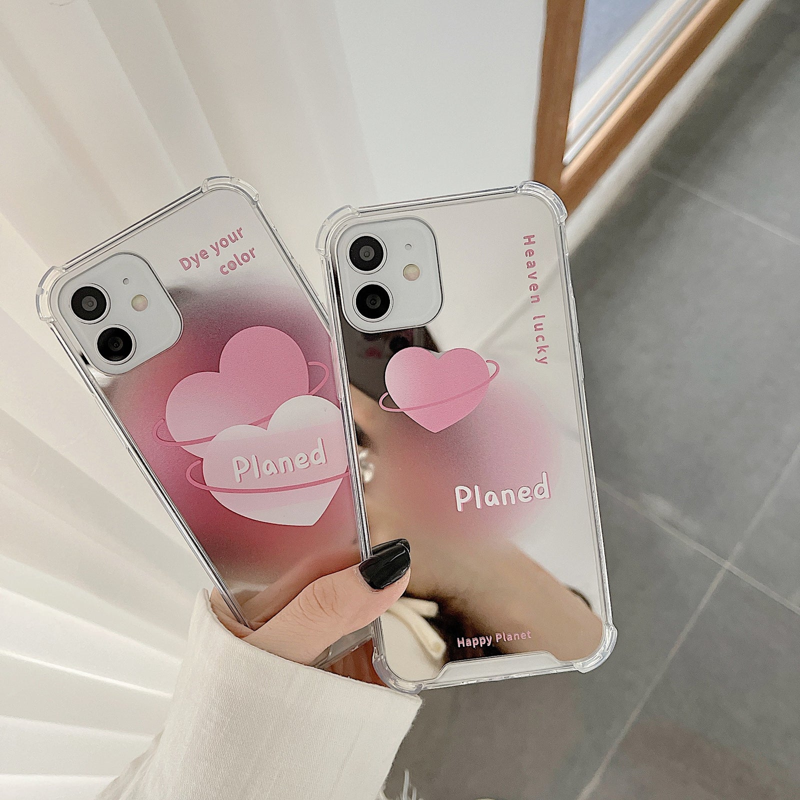 Heart Planet Mirror Case