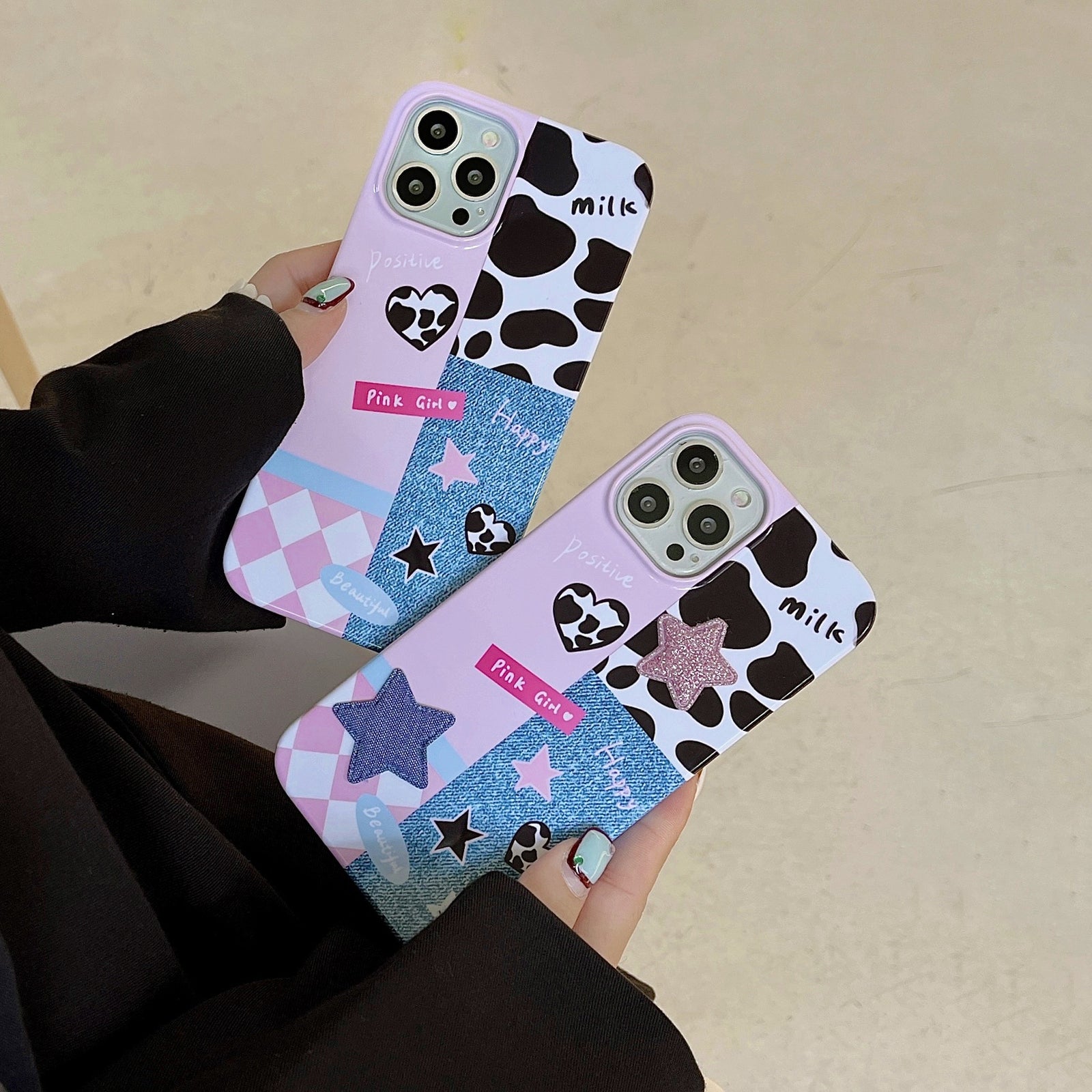 Cow Print Heart Case