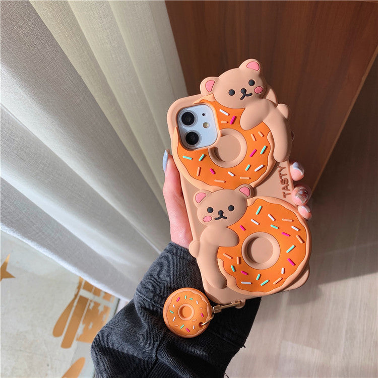 Donut Bear Silicone iPhone Case