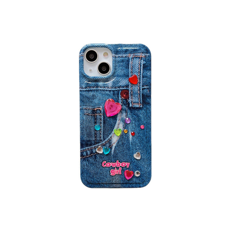 Bubble Heart Denim Case