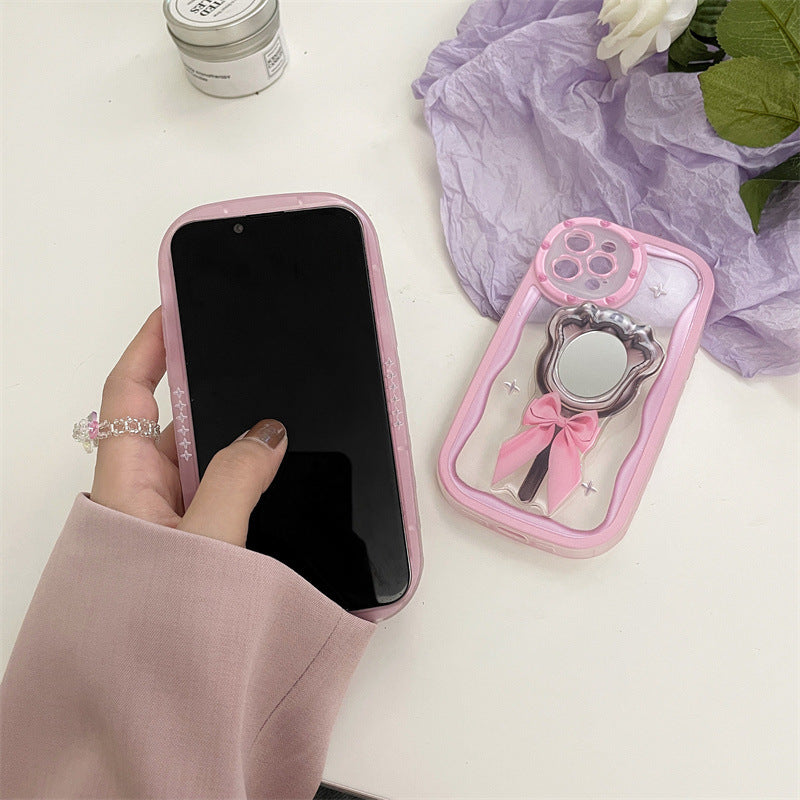 Pink Bow Mirror Case