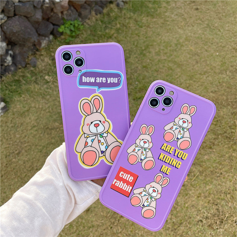 Are you kidding Purple Teddy iPhone Case