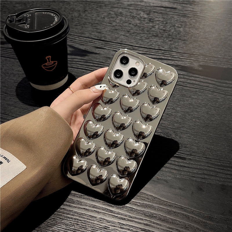 Silver Solid Hearr Graphic iPhone Case